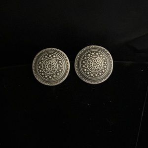 Vintage Ben Amun Silver tone clip on Earrings
